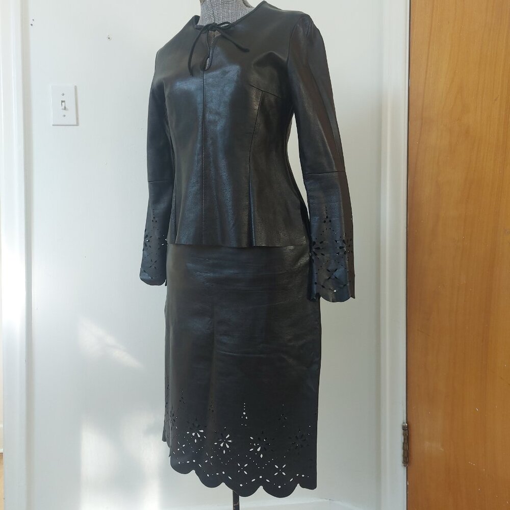 Danier leather two piece skirt suit - Picture 1 of 10